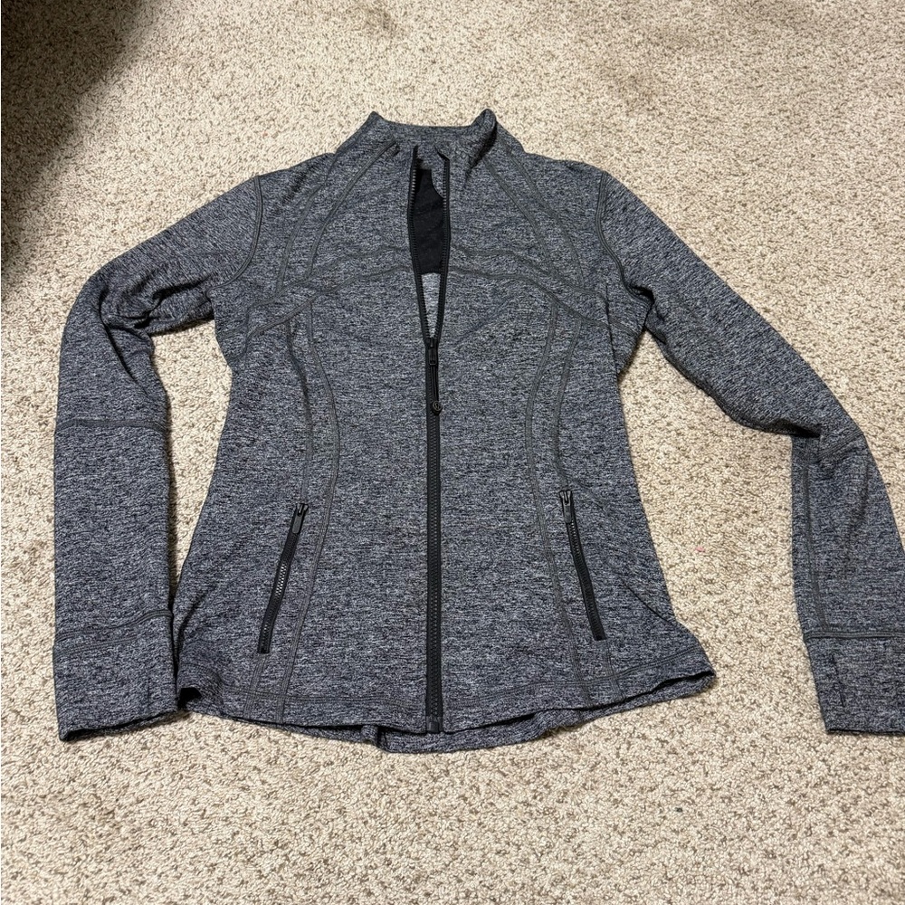 Lululemon Athletica Gray Utility Jacket with Stand-Up Collar